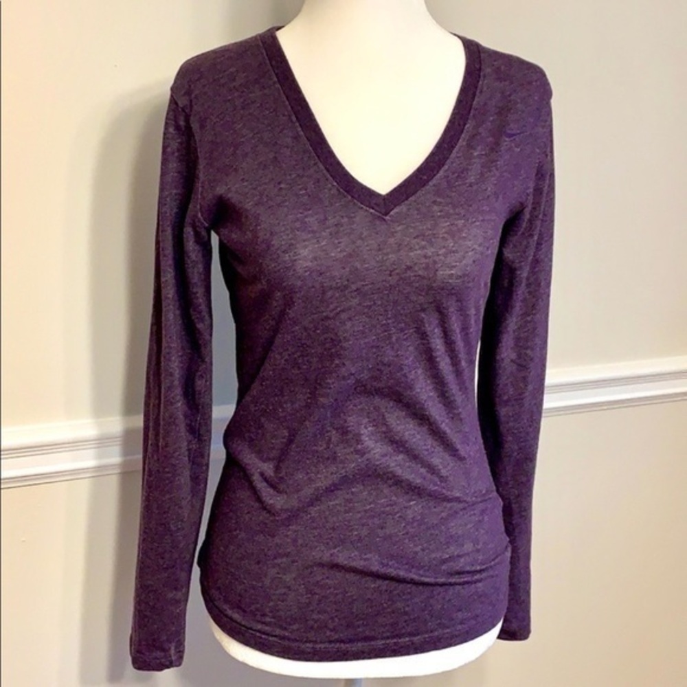 NIKE Slim-Fit | Dri-Fit | Long Sleeve | V-Neck | Top S